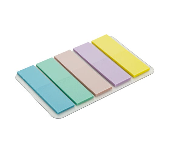 Клейкие закладки BRAUBERG пастельные macaroon 45x12 мм, 100 шт 5 цветов х 20 листов 115212
