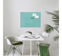 Стеклянная магнитно-маркерная доска MarkGlass RAL 6027 600х800 мм, мятный MG60806027