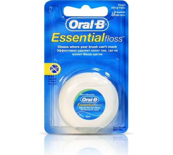 Зубная нить Oral-B Essential floss мятная, 50 м 0051014004