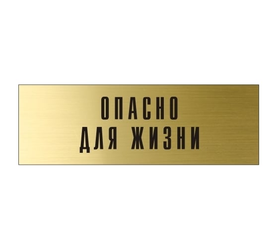 Информационная табличка на дверь GRM прямоугольная «Опасно для жизни» д144 300x100 мм 218000115-144