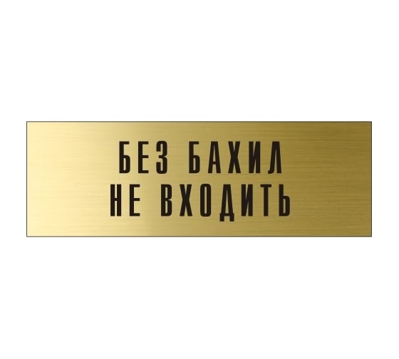 Информационная табличка на дверь GRM прямоугольная «Без бахил не входить» д122 300x100 мм 218000115-122