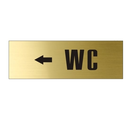 Информационная табличка на дверь GRM прямоугольная «WC стрелка влево» д81 300x100 мм 218000115-81