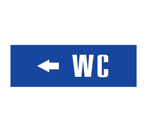 Информационная табличка на дверь GRM прямоугольная «WC стрелка влево» д81 300x100 мм 218000115-81