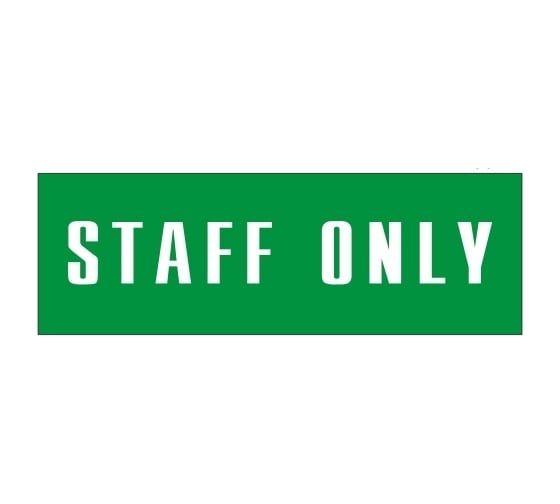 Информационная табличка на дверь GRM прямоугольная «Staff only» д117 300x100 мм 218000115-117