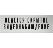 Информационная табличка на дверь GRM прямоугольная «Ведется скрытое видеонаблюдение» д125 300x100 мм 218000115-125