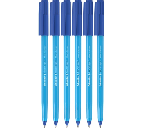 Набор шариковых ручек Schneider Tops 505 F Light 6 шт., синие, 0.8 мм 319656