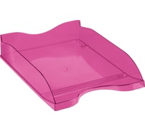 Горизонтальный лоток для бумаг СТАММ Тропик, тонированный розовый ЛТГ-31250