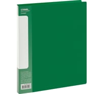 Папка на 2 кольцах СТАММ Стандарт А4, 25 мм, 700 мкм, пластик, зеленая ММ-30590