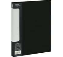 Папка СТАММ с 10 вкладышами, Стандарт А4, 9 мм, 600 мкм, пластик, черный ММ-30609