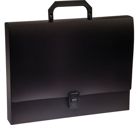 Папка-портфель СТАММ 1 отделение, А4, 600 мкм, на замке, пластик, черный ММ-30700