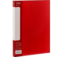 Папка с боковым зажимом СТАММ Кристалл А4, 17 мм, 700 мкм, пластик, красный ММ-30801