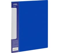 Папка СТАММ с 10 вкладышами, Стандарт А4, 9 мм, 600 мкм, пластик, синий ММ-30608