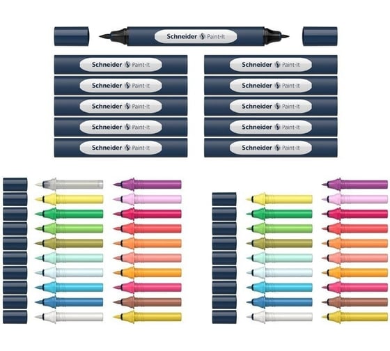 Набор двухсторонних маркеров-кистей Schneider Twinmarker Paint-It 52 шт. ML04010902