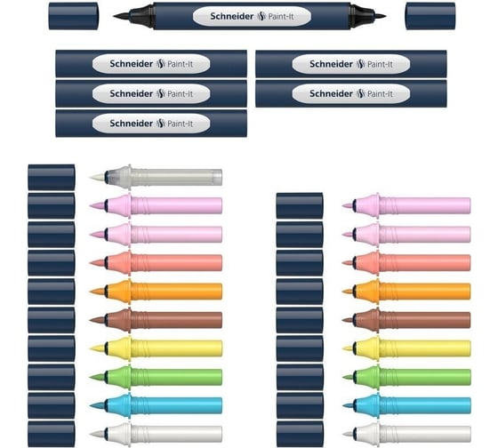 Набор двухсторонних маркеров-кистей Schneider Twinmarker Paint-It 27 шт. ML04010903