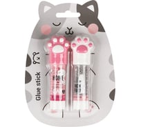 Клей-карандаш с топпером MESHU Paw, 8 г, 2 шт. в блистере, ПВП, ассорти MS_52631