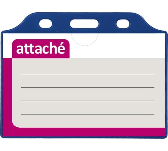 Бейдж Attache горизонтальный, 85x55, синий, t-732h 1550708
