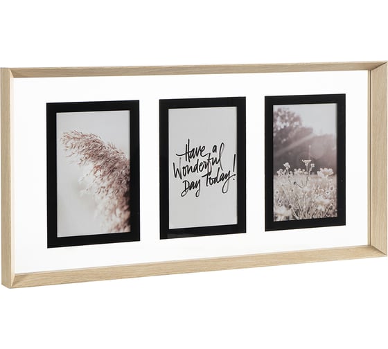 Рамка для фотографий Bergenson Bjorn Pleasant moments 24x49 см, белая/натуральное дерево BB0000524
