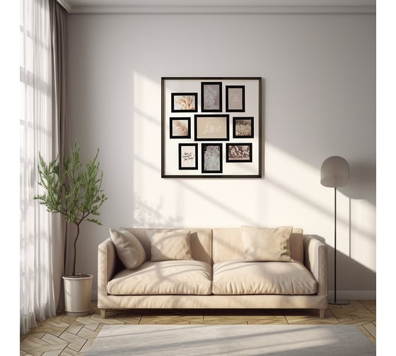 Рамка для фотографий Bergenson Bjorn Pleasant moments 57x57 см, белая/черная BB0000525