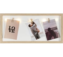 Рамка для фотографий с подсветкой Bergenson Bjorn Everyday 23x49 см, белая/натуральное дерево BB0000517