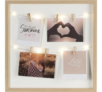 Рамка для фотографий с подсветкой Bergenson Bjorn Everyday 38x38 см, белая/натуральное дерево BB0000512