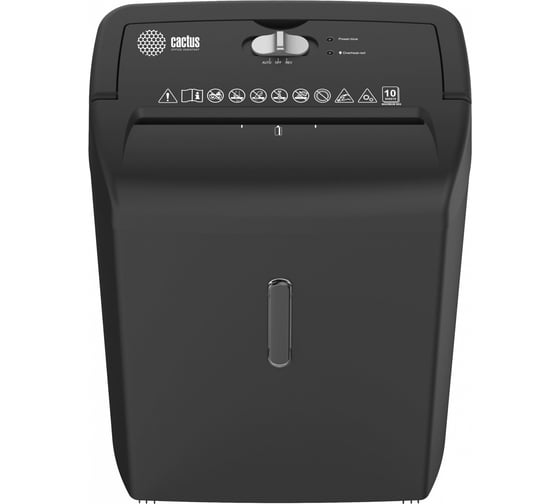 Шредер CACTUS CS-SH-10-21-5x18 секретность P-4, перекрестный, 10 лист, 21 л, скрепки/скобы/пластиковые карты 1928117