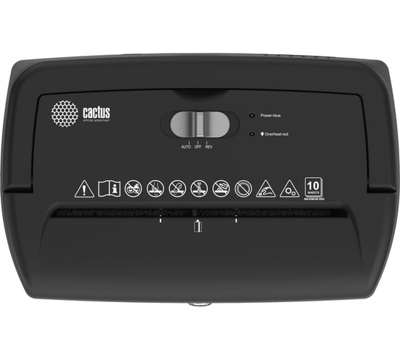 Шредер CACTUS CS-SH-10-21-5x18 секретность P-4, перекрестный, 10 лист, 21 л, скрепки/скобы/пластиковые карты 1928117