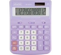 Настольный полноразмерный калькулятор Attache af-447p, 12 разрядов, двойное питание, фиолетовый 1779804