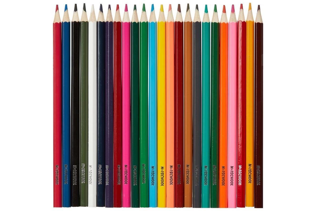 Акварельные карандаши №1 School colorpics 6-гранные, 24 цвета в наборе ...