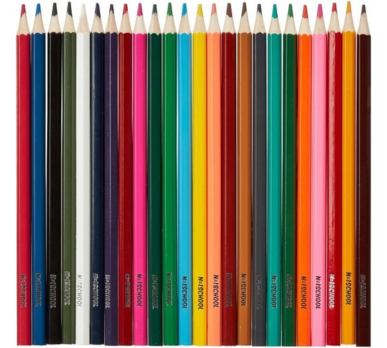 Акварельные карандаши №1 School colorpics 6-гранные, 24 цвета в наборе 1743413
