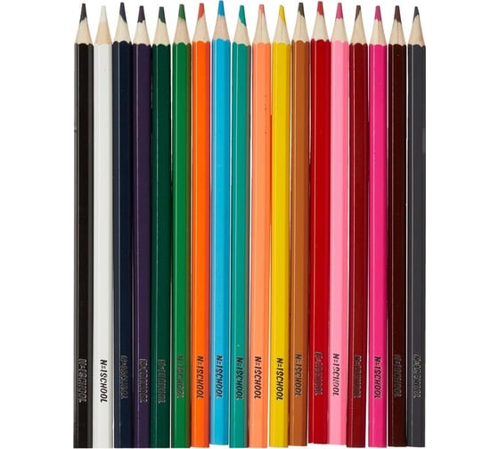 Акварельные карандаши №1 School colorpics 6-гранные, 18 цветов в наборе 1743412
