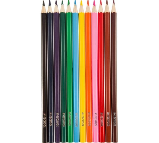 Акварельные карандаши №1 School colorpics 6-гранные, 12 цветов в наборе 1743411