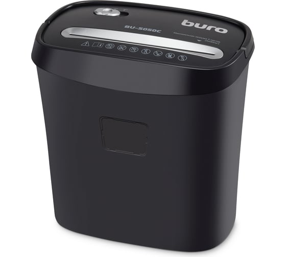 Шредер BURO Home BU-S050C секретность P-3, фрагменты, 5 листов, 13 л, пластиковые карты 1061588 1