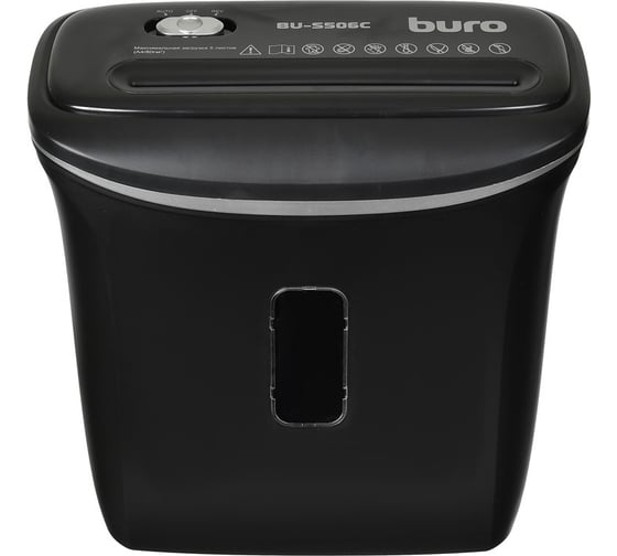 Шредер BURO Home BU-S506C секретность P-4, фрагменты, 5 листов, 12 л, пластиковые карты 1061636