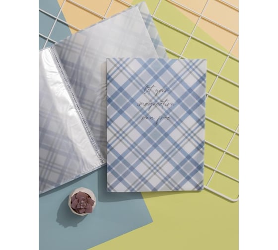 Файловая папка Attache Selection 10 файлов А4, casual, синяя рр, 400 мкм 1695269