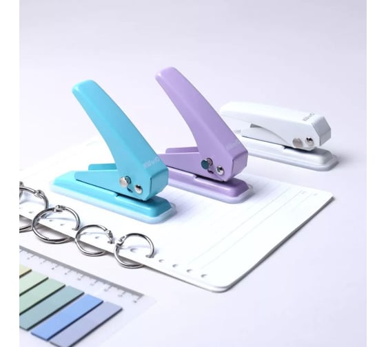 Дырокол KW-Trio 09190PURPLE 20 листов, металл, сиреневый, 1 отверстие 1956011