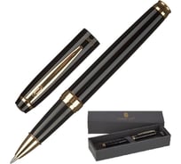 Неавтоматическая шариковая ручка Legraf bordeaux 0.5 мм, синяя, золотой/черный корпус 1788205