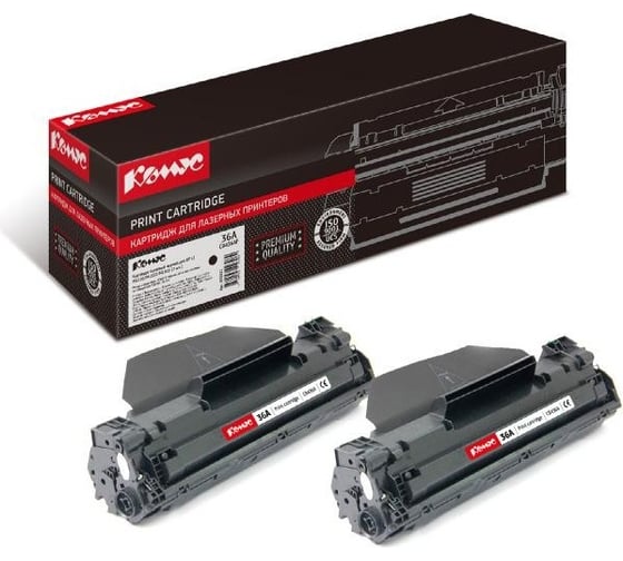 Лазерный картридж Комус cb436af черный, для hp lj m1120mfp (2 шт./уп.) 855921 1