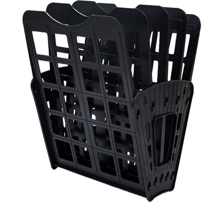 Веерный лоток ОСКОЛПЛАСТ 5 секций, черный 209-02