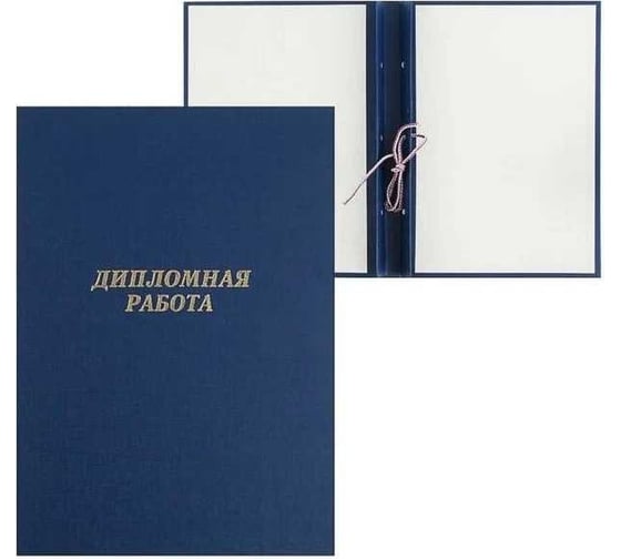 Папка Calligrata 10ДР01 б/в "Дипломная работа" А4 гребешки/сутаж, синяя 2045253