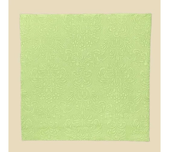 Бумажные салфетки EUROHOUSE 33x33 см, 3-слойные, Барокко Зеленый палевый, 16 шт. 57219