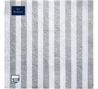 Бумажные салфетки EUROHOUSE 33x33 см, 3-слойные, Полосы Серебряные Барокко 16 шт 37870