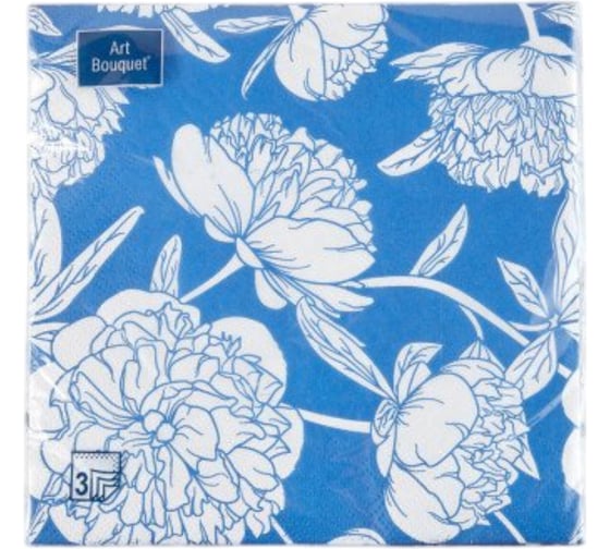 Бумажные салфетки EUROHOUSE 33x33 см, 3-слойные, Венеция, синий, 20 шт 37357 1