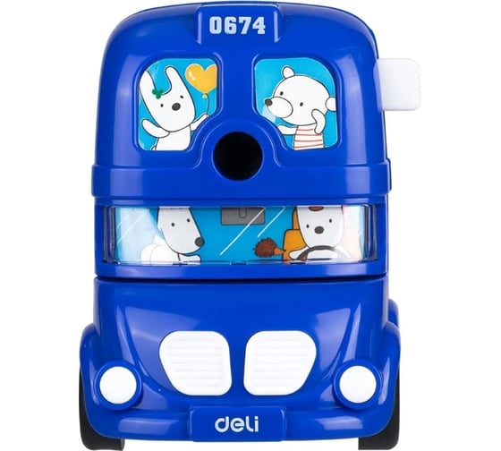 Точилка для карандашей механическая DELI BUS E0674 1 отверстие пластик ассорти коробка 492038