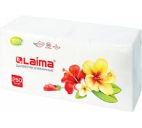Бумажные салфетки LAIMA 250 шт., 24х24 см белые, 100% целлюлоза 128728