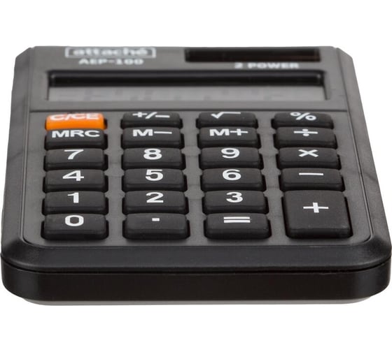Калькулятор карманный Attache aep-100, 8 разрядов, двойное питание, черный 1779758