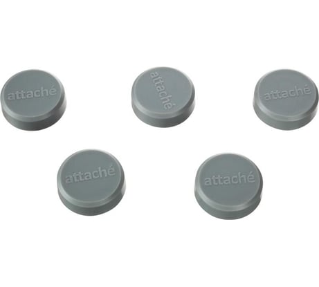 Магнитный держатель Attache мощный 30 мм, 5 шт./упаковка, серые 1722248