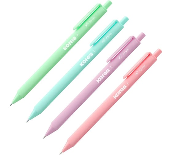 Механический карандаш Kores soft touch 0.5 мм, 3 грани, ластик, пастельный цвет 99253 1874856