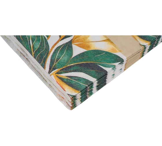 Салфетка бумажная GrandPero deluxe 33x33 см малахит 3 слоя 20 листов х 12 2258
