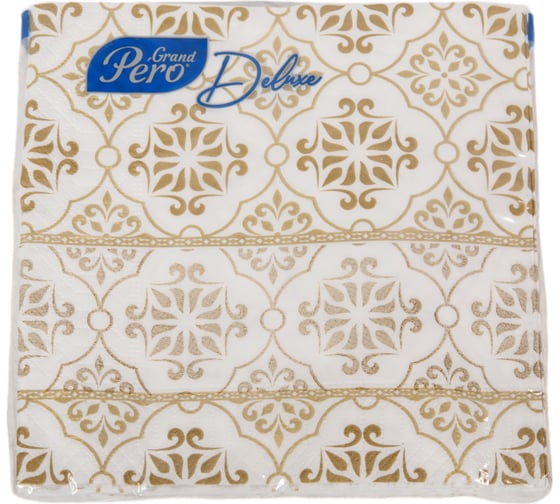 Салфетка бумажная GrandPero deluxe 33x33 см дамасск 3 слоя 20 листов х 12 2289 1