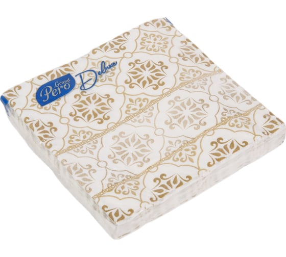 Салфетка бумажная GrandPero deluxe 33x33 см дамасск 3 слоя 20 листов х 12 2289